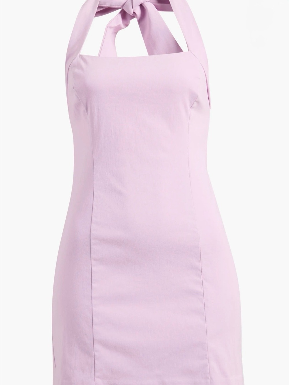 Mango One-Shoulder Halter Dress in Light Lilac